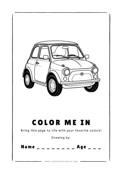 Download Your Free Car Coloring Page Land Of Printables