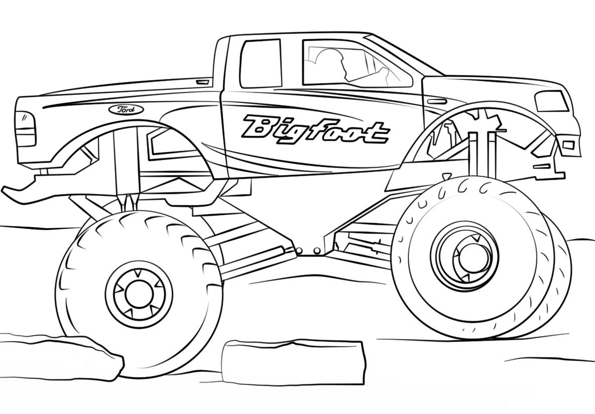 Easy Monster Truck Coloring Pages Monster Truck Coloring Pages Easy Monster Truck Coloring Pages Monster Truck Coloring Pages