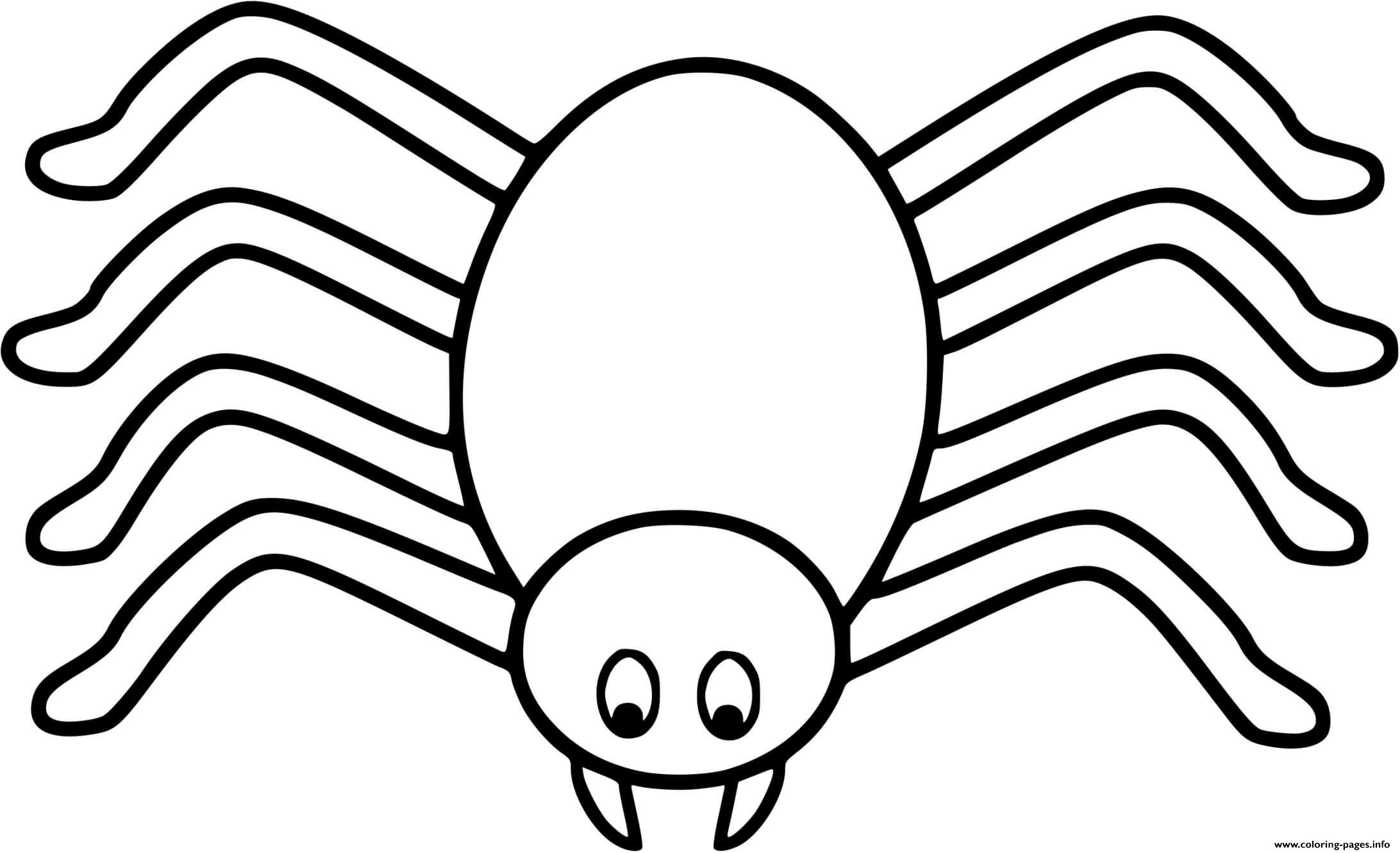 Easy Spider Simple Coloring Page Printable Easy Spider Simple Coloring Page Printable