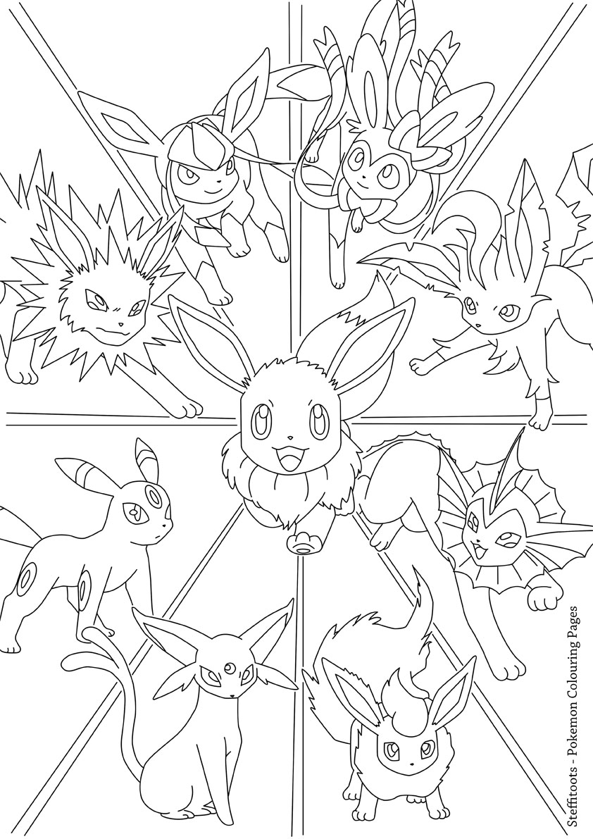 Eevee Evolutions Pokemon Colouring Page By Steffitoots On DeviantArt Eevee Evolutions Pokemon Colouring Page By Steffitoots On DeviantArt
