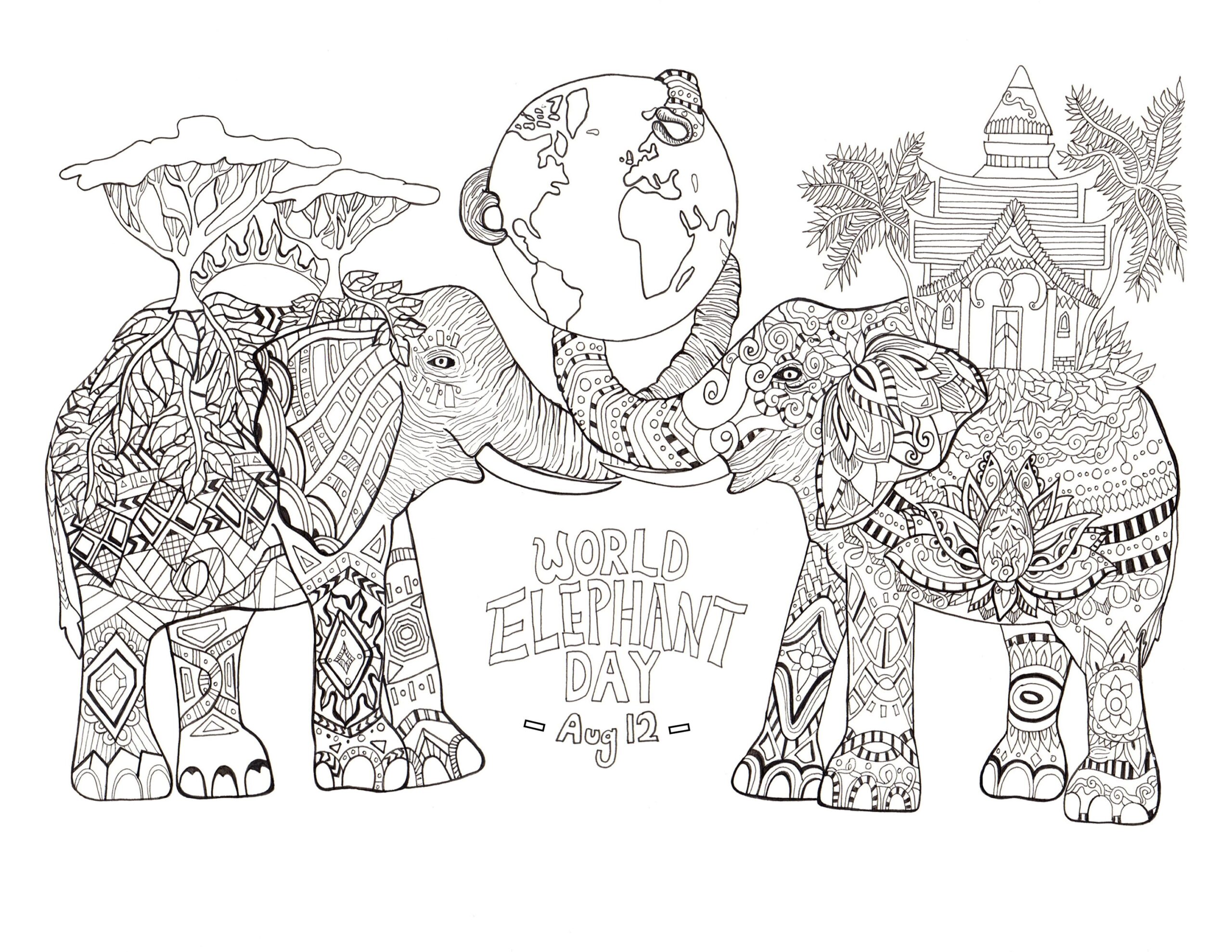 Elephant Coloring Pages For Adults Best Coloring Pages For Kids Elephant Coloring Pages For Adults Best Coloring Pages For Kids