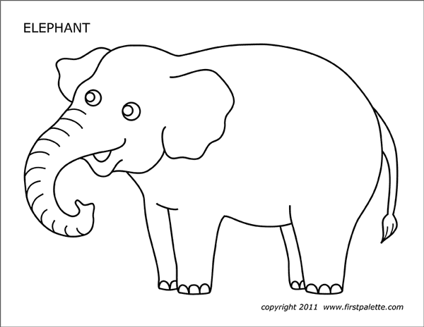 Elephant Free Printable Templates Coloring Pages FirstPalette Elephant Free Printable Templates Coloring Pages FirstPalette