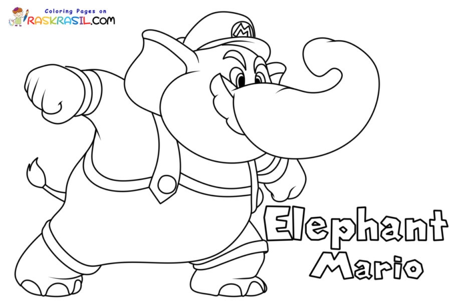 Elephant Mario Coloring Pages Elephant Mario Coloring Pages