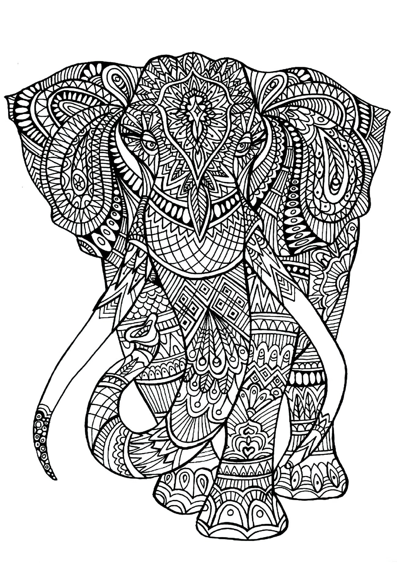 Elephant Patterns Animals Coloring Pages For Adults JustColor Elephant Patterns Animals Coloring Pages For Adults JustColor