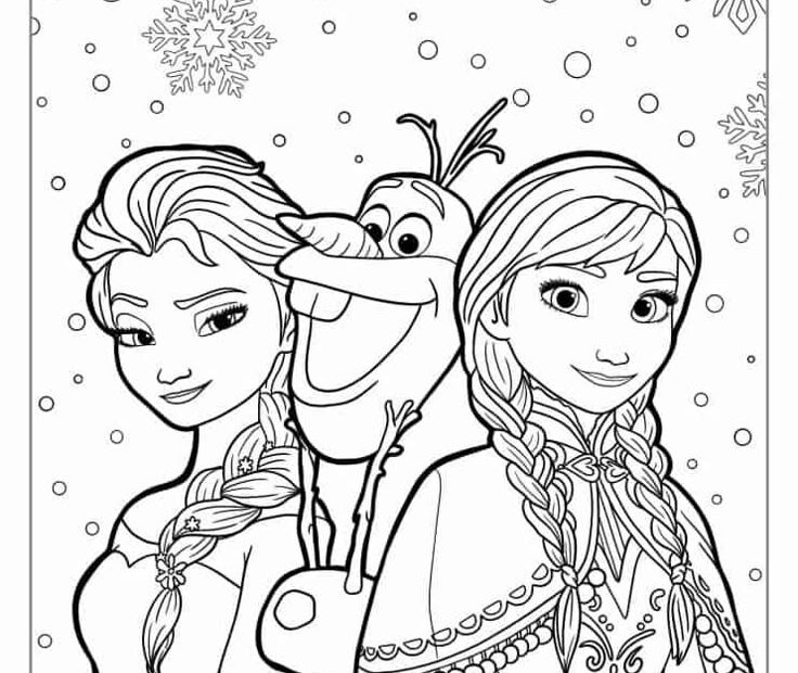 Elsa Anna And Olaf Coloring Page Frozen Coloring Pages Elsa