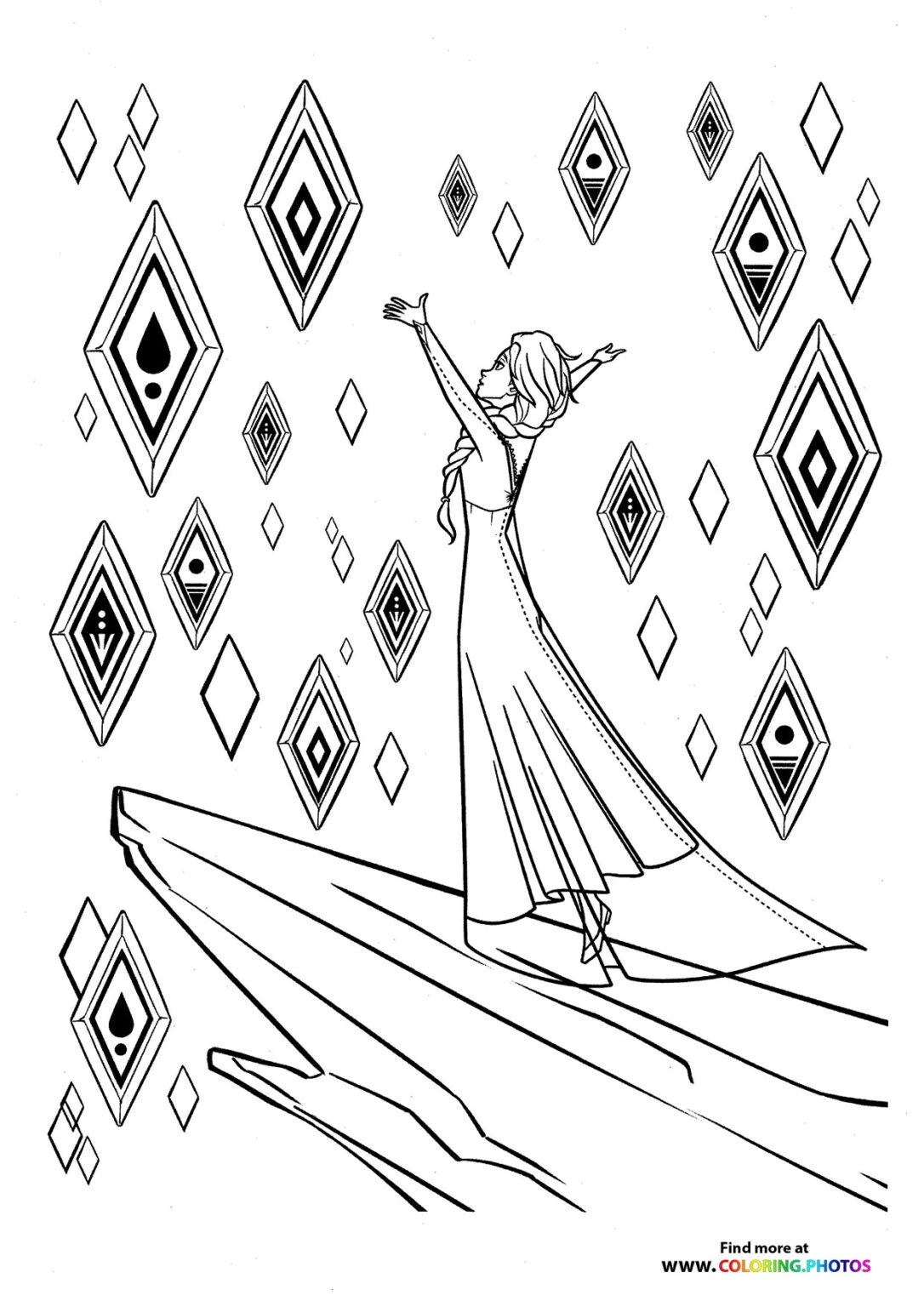 Elsa From Frozen Coloring Pages For Kids Free And Easy Print