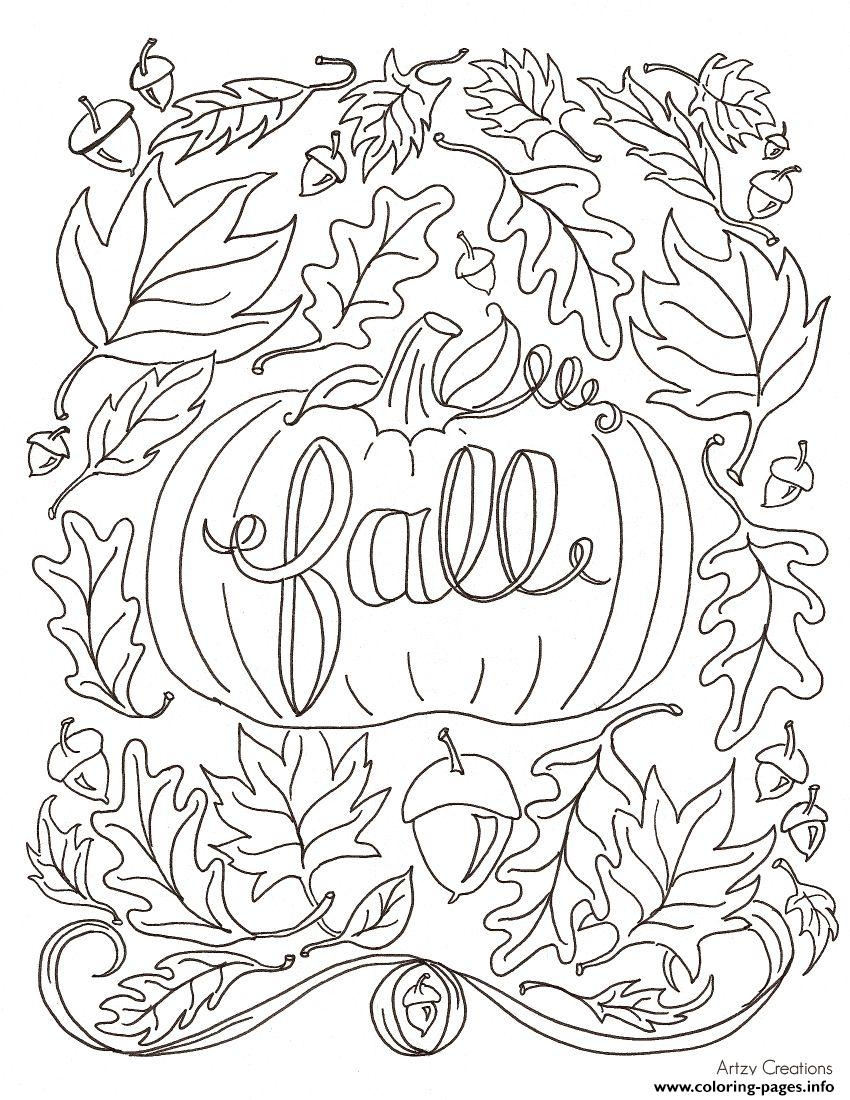 Fall Autumn Cute Coloring Page Printable Fall Autumn Cute Coloring Page Printable