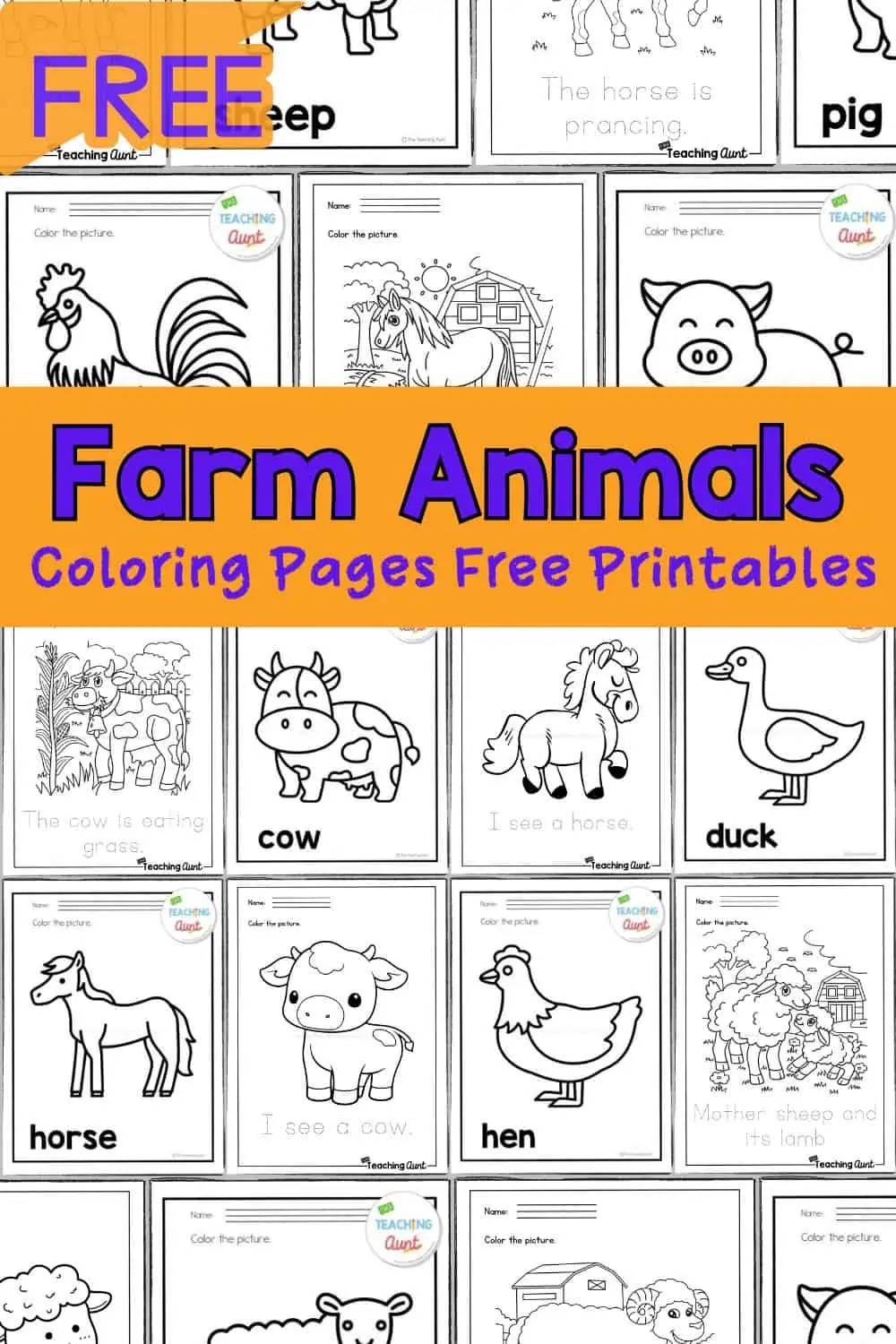 Farm Animal Coloring Sheets Printable Free Farm Animals Coloring Pages Farm Animal Coloring Sheets Printable Free Farm Animals Coloring Pages