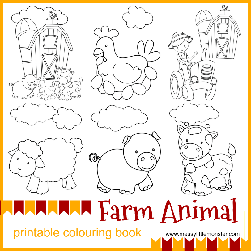 Farm Animal Printable Colouring Pages Messy Little Monster Farm Animal Printable Colouring Pages Messy Little Monster