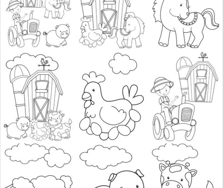 Farm Animal Printable Colouring Pages TSgos