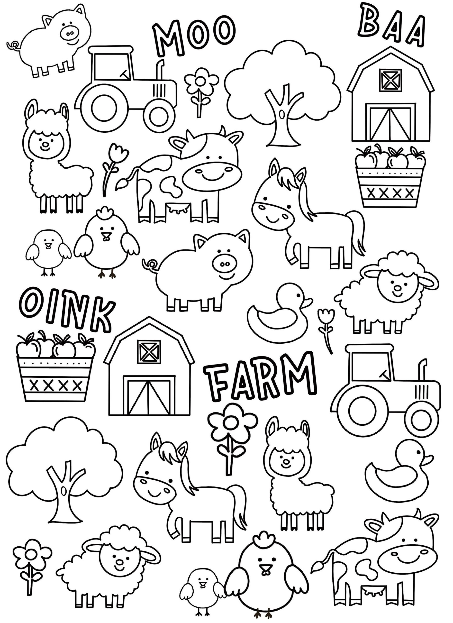 free farm animal color page free farm animal color page