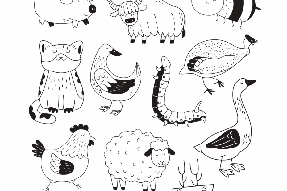 Farm Animals Coloring Worksheet Coloring Pages