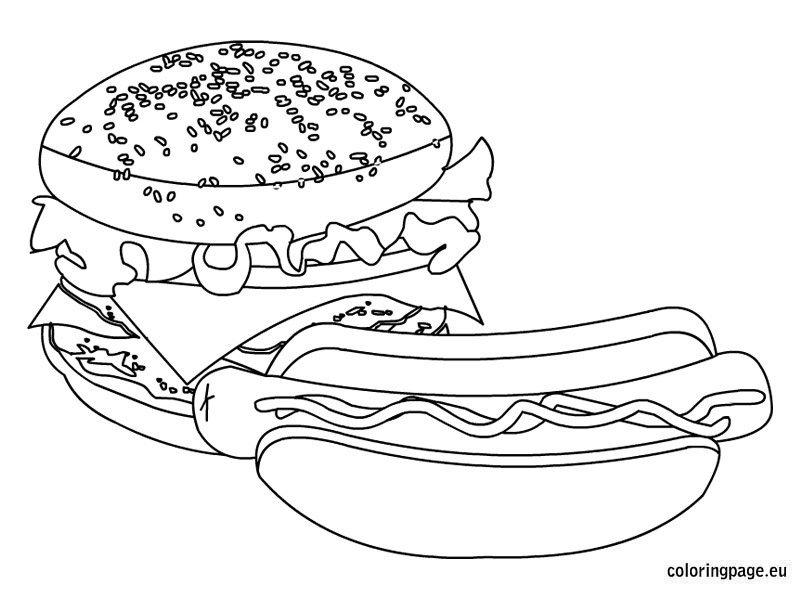 Fast Food Coloring Page Coloring Page Fast Food Coloring Page Coloring Page