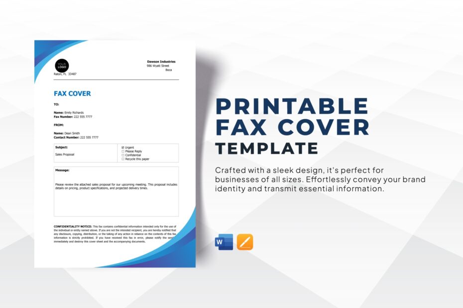 Fax Cover Letter Printable Template Infoupdate