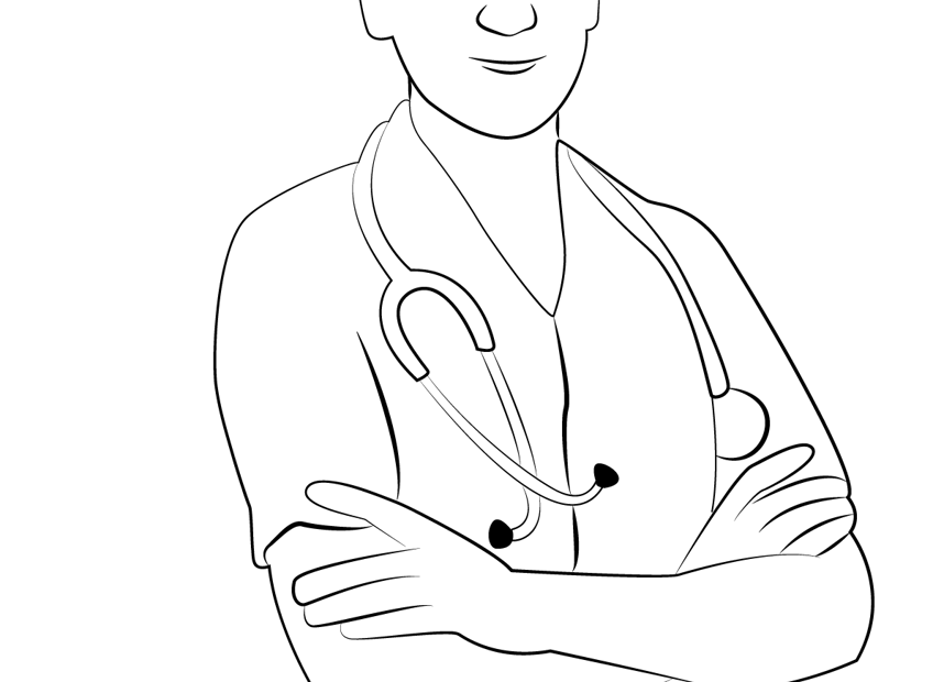 Female Nurse Coloring Page For Kids Free Women Printable Coloring