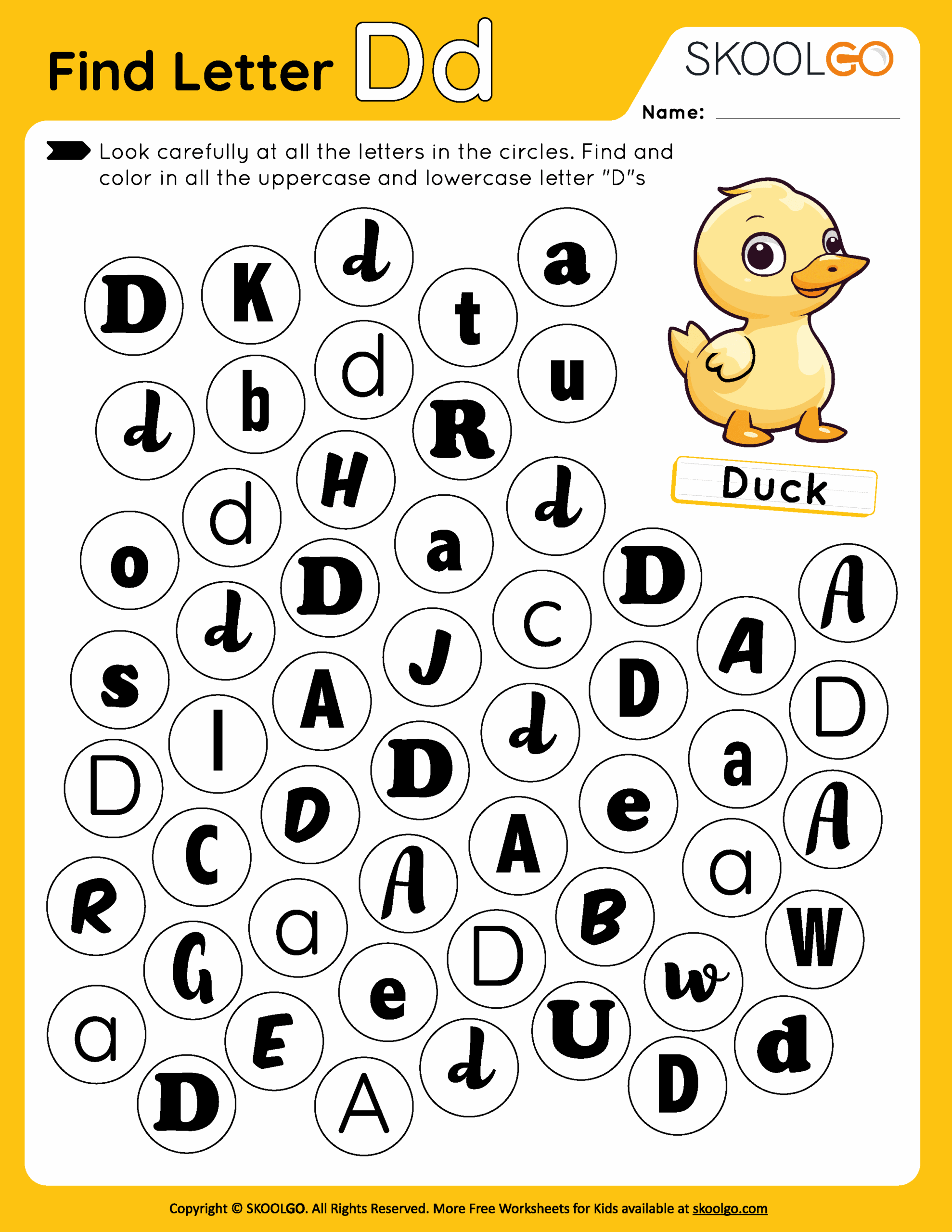 finding letter d worksheet finding letter d worksheet