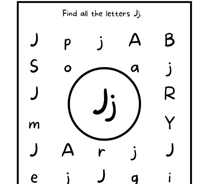 Find The Letter J Worksheet Alphabet J Hunt Activity Free Printable