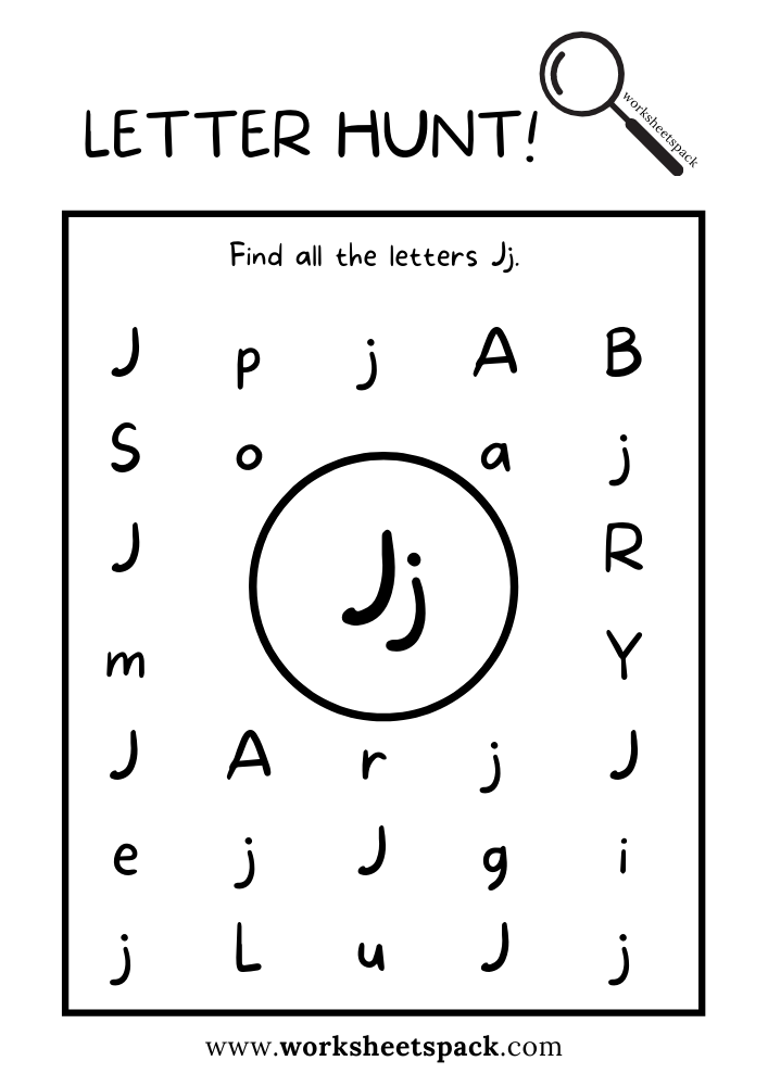 Find The Letter J Worksheet Alphabet J Hunt Activity Free Printable Find The Letter J Worksheet Alphabet J Hunt Activity Free Printable