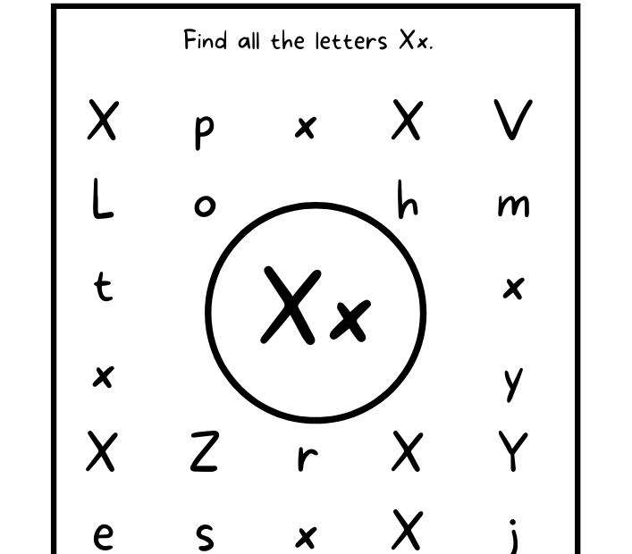 Find The Letter X Worksheet Alphabet X Hunt Activity Free Printable