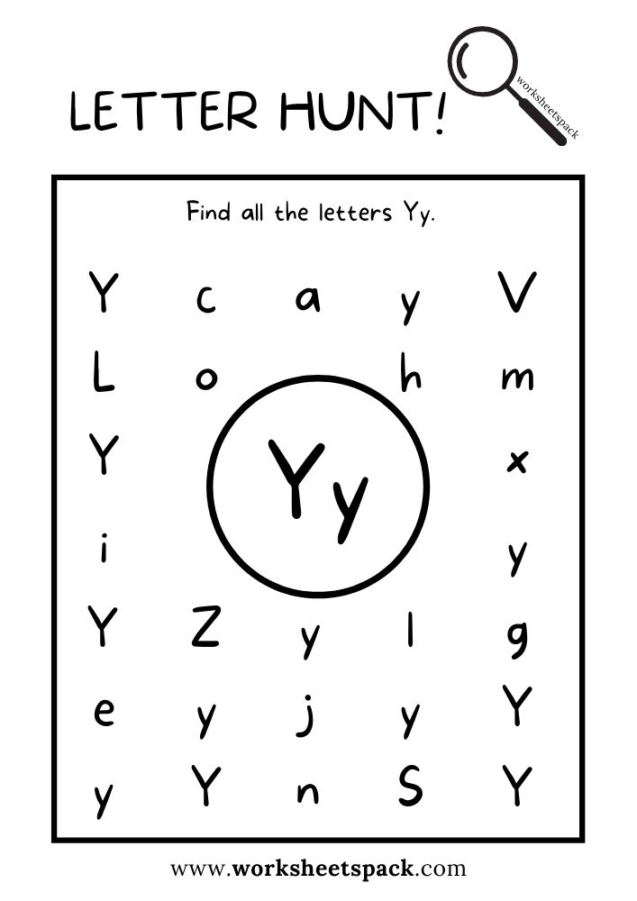 Find The Letter Y Worksheet Alphabet Y Hunt Activity Free Printable Find The Letter Y Worksheet Alphabet Y Hunt Activity Free Printable