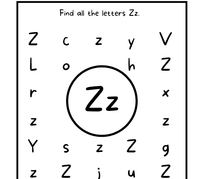 Find The Letter Z Worksheet Alphabet Z Hunt Activity Free Printable