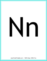 Flash Card Letter N