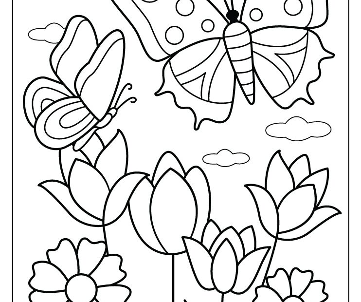 Flower And Butterfly Coloring Pages Free Printable PDFs WakeTheKids