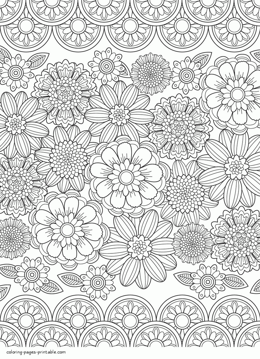 full page flower coloring pages full page flower coloring pages