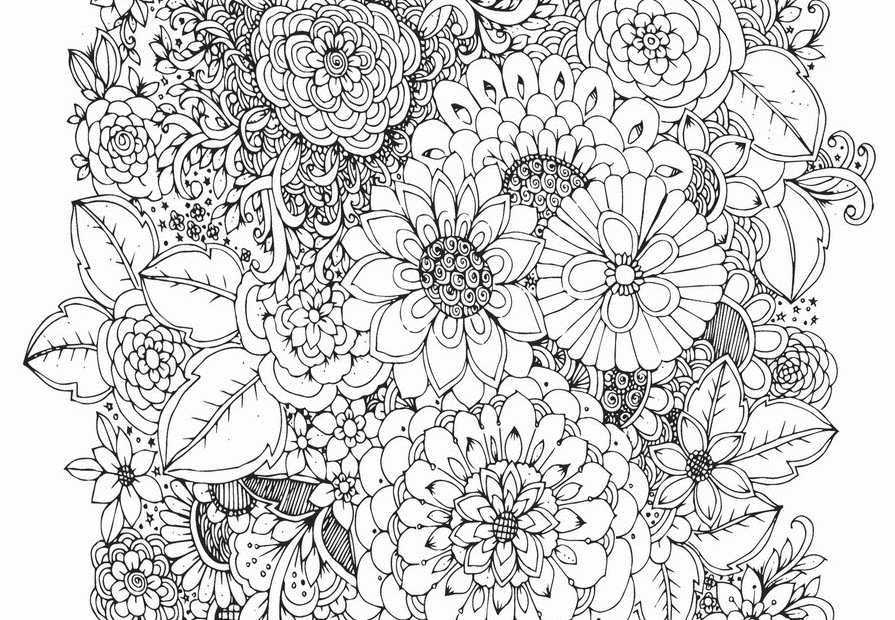 Flower Colouring Page Suitable For Adults COLORING PAGES PRINTABLE COM