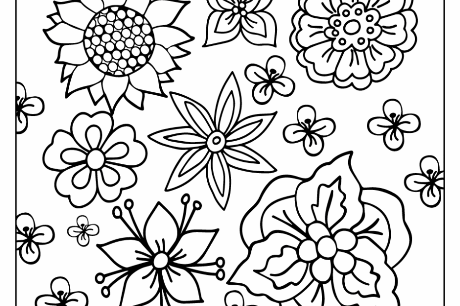 Flower Drawings Printable Printable World Holiday