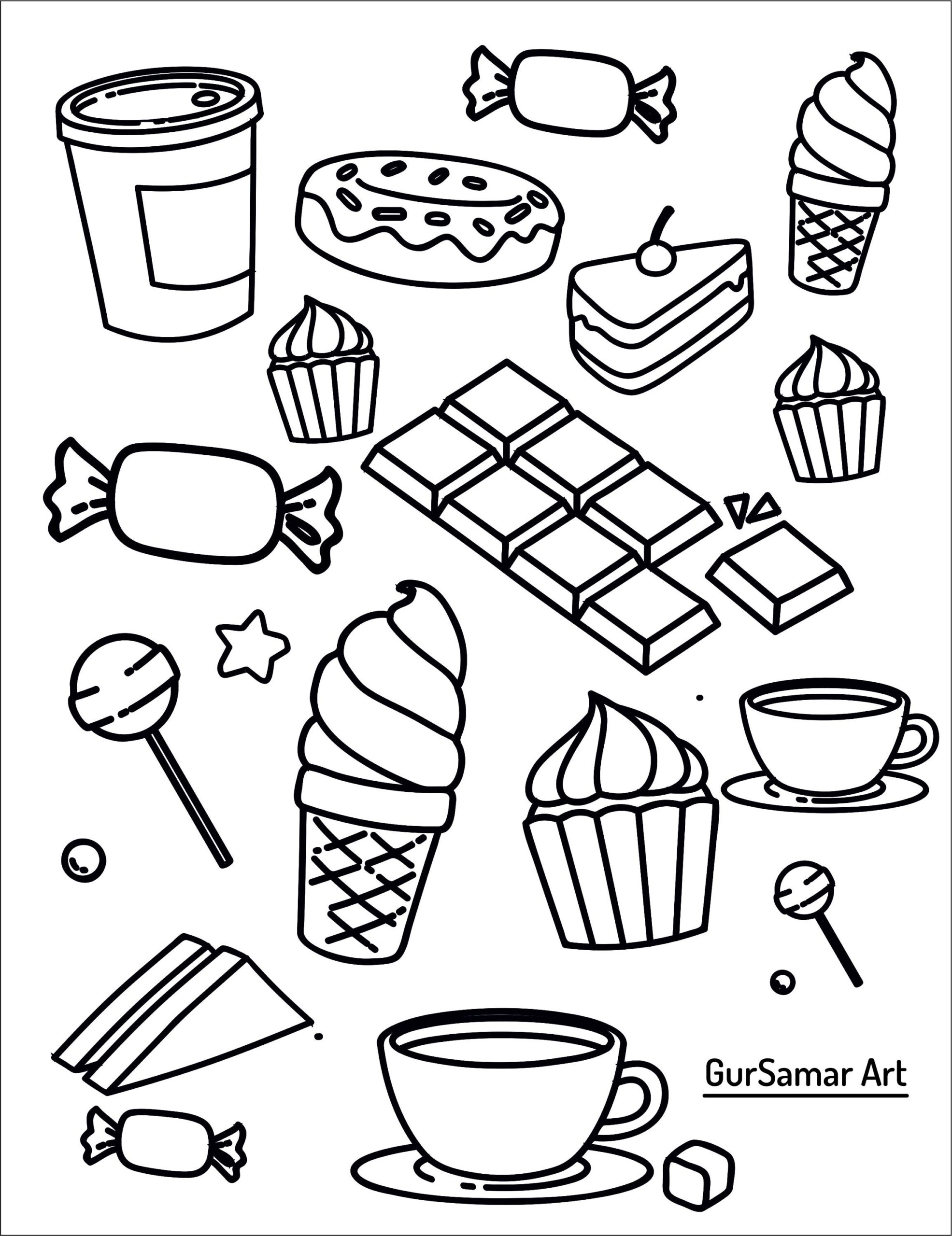 Foods HD Coloring Pages 01 Coloring Pages Instant Download Print Foods HD Coloring Pages 01 Coloring Pages Instant Download Print
