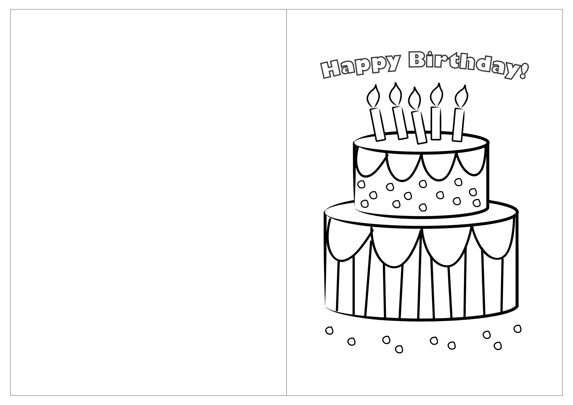 Free Printable Coloring Birthday Card for Kids Free Printable Coloring Birthday Card for Kids