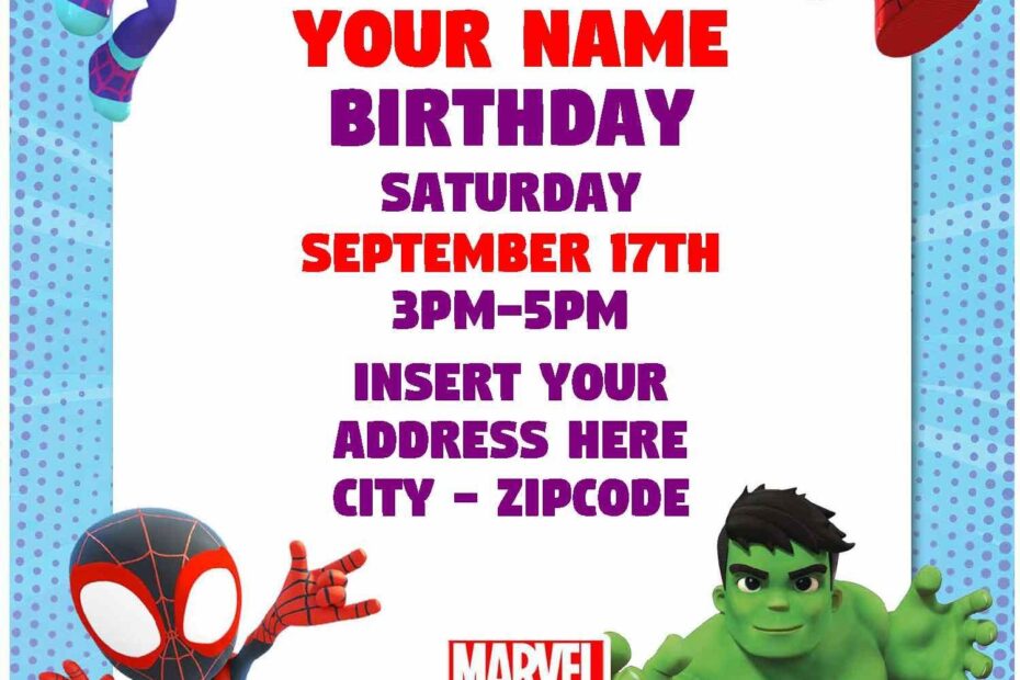 Free Editable PDF Go Web Go Spidey His Amazing Friends Bi