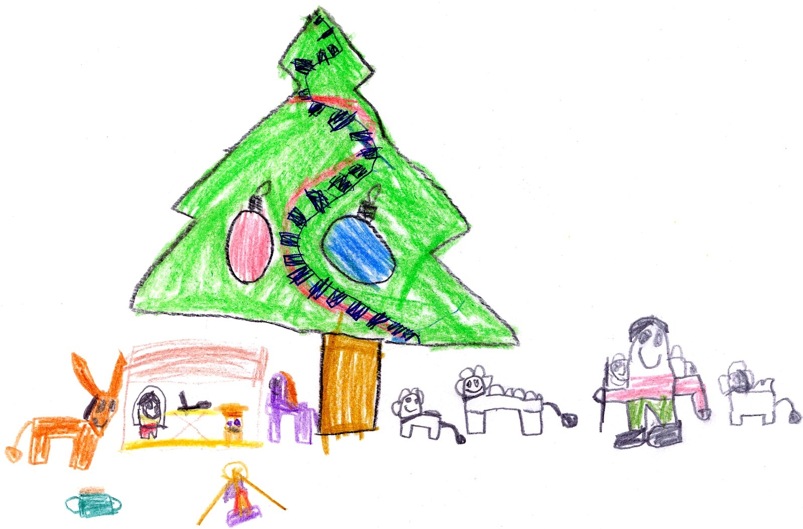 Free Kids Drawing Of Christmas Scenery Stock Photo FreeImages Free Kids Drawing Of Christmas Scenery Stock Photo FreeImages