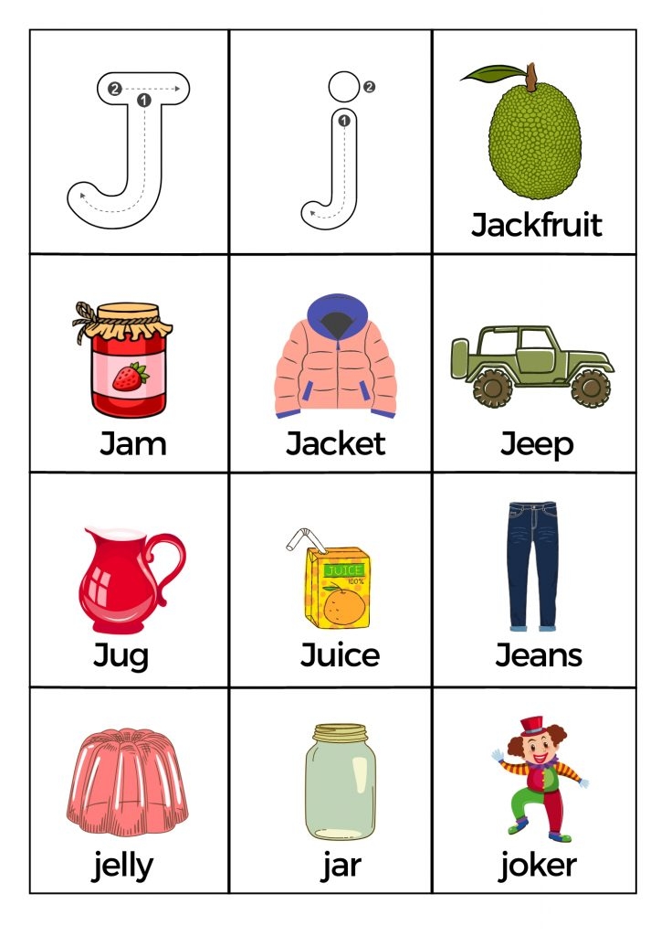 Free Letter J Pictures Worksheets Printable PDF Free Letter J Pictures Worksheets Printable PDF