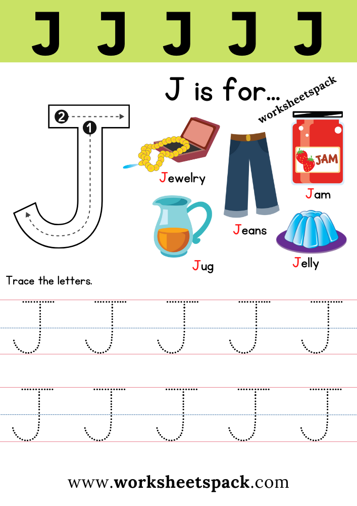 Free Letter J Printable Worksheets PDF Worksheetspack