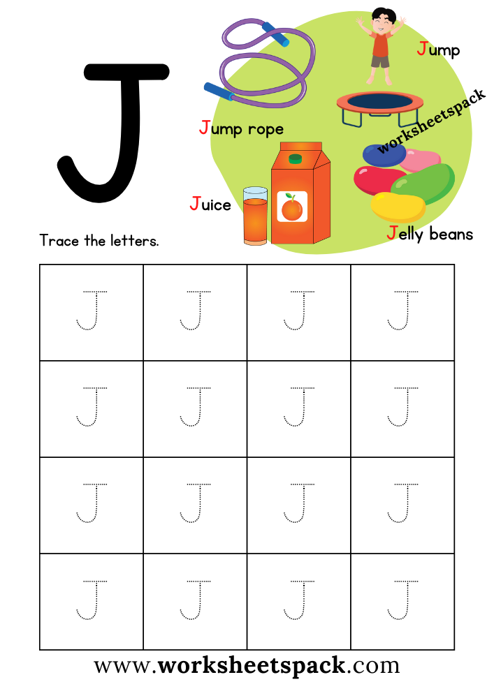 Free Letter J Printable Worksheets PDF Worksheetspack Worksheets Free Letter J Printable Worksheets PDF Worksheetspack Worksheets