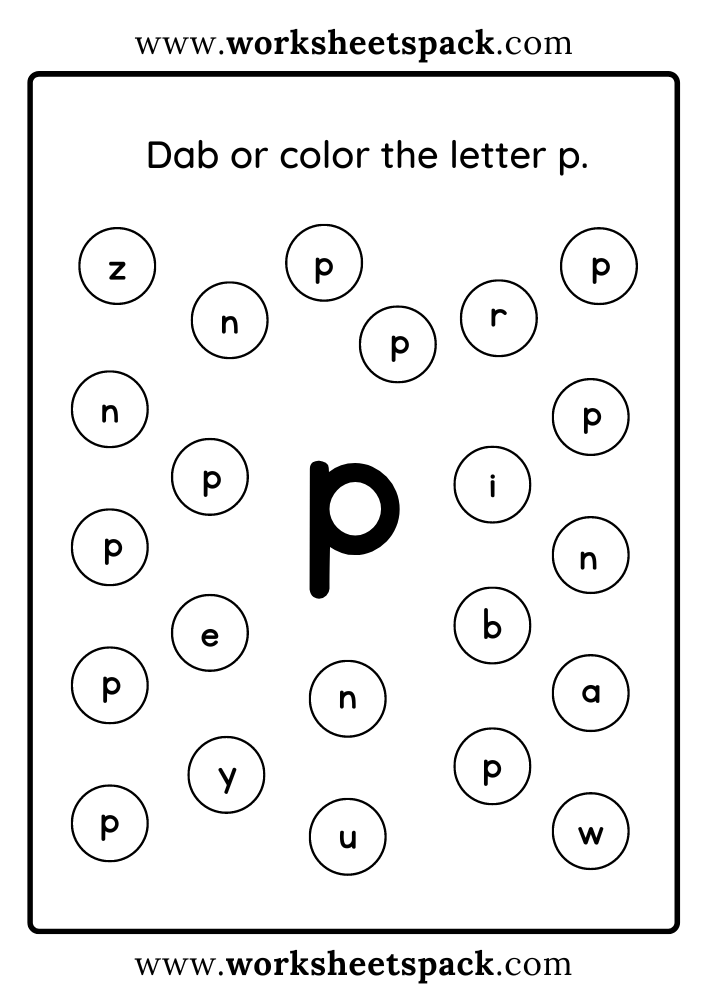 printable letter p worksheets
