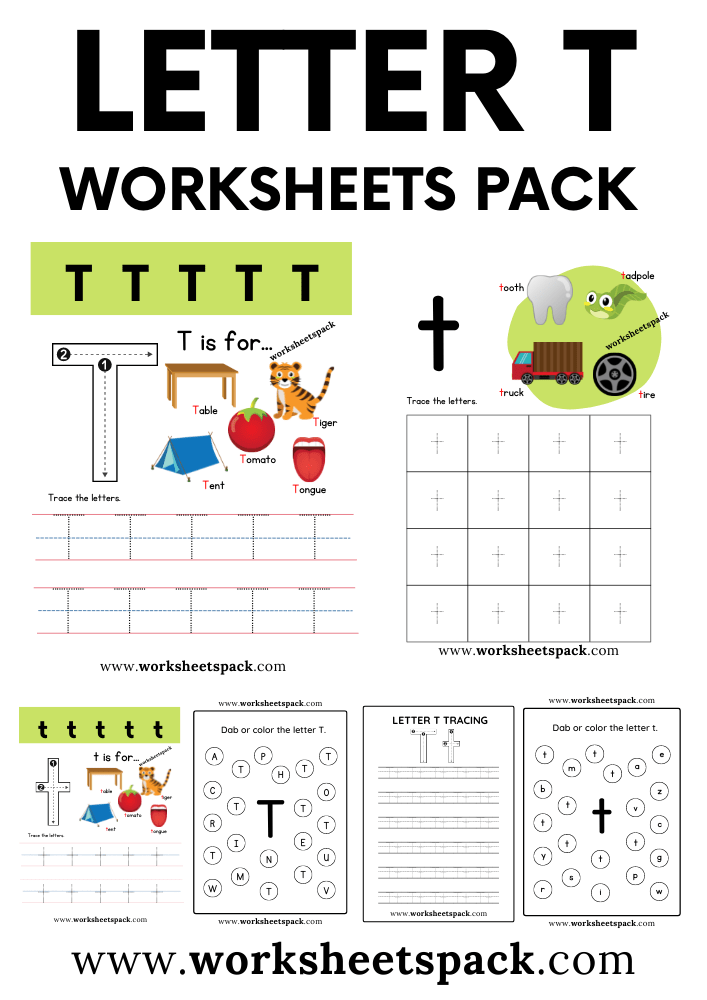 Free Letter T Printable Worksheets PDF Worksheetspack