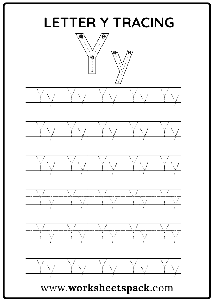 letter y printable worksheets