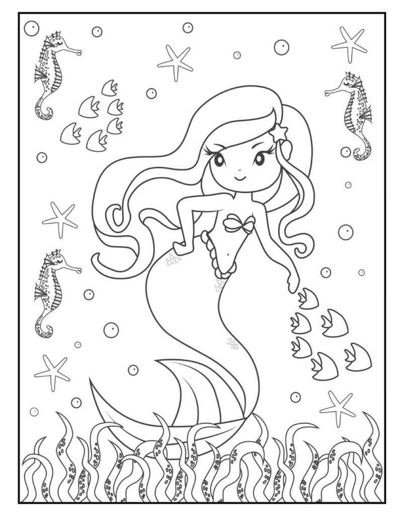 Free Mermaid Coloring Pages For Download PDF VerbNow Free Mermaid Coloring Pages For Download PDF VerbNow