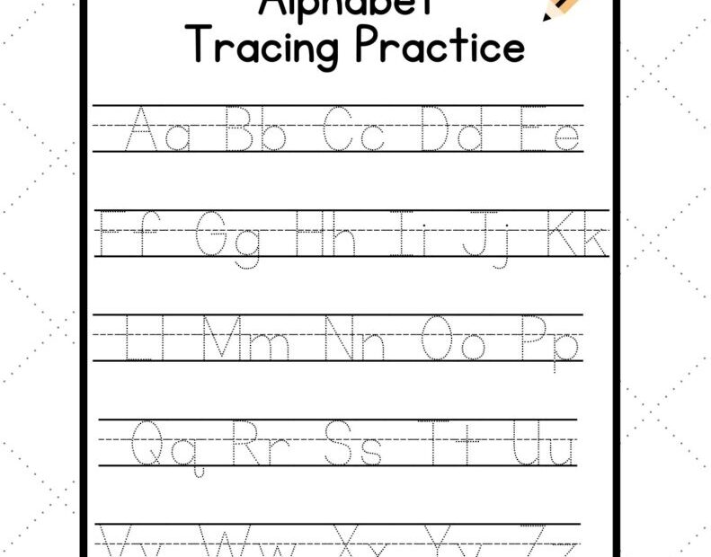 Free Printable Alphabet Letter Tracing Worksheet Download Free