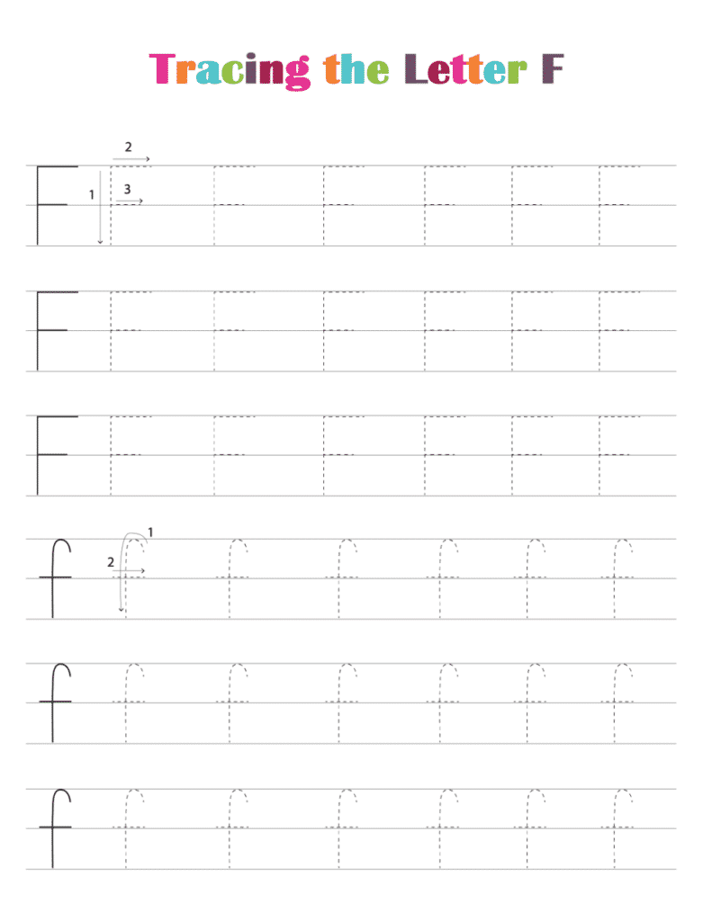 Free Printable Alphabet Tracing Worksheets PDF Letter F Free Printable Alphabet Tracing Worksheets PDF Letter F