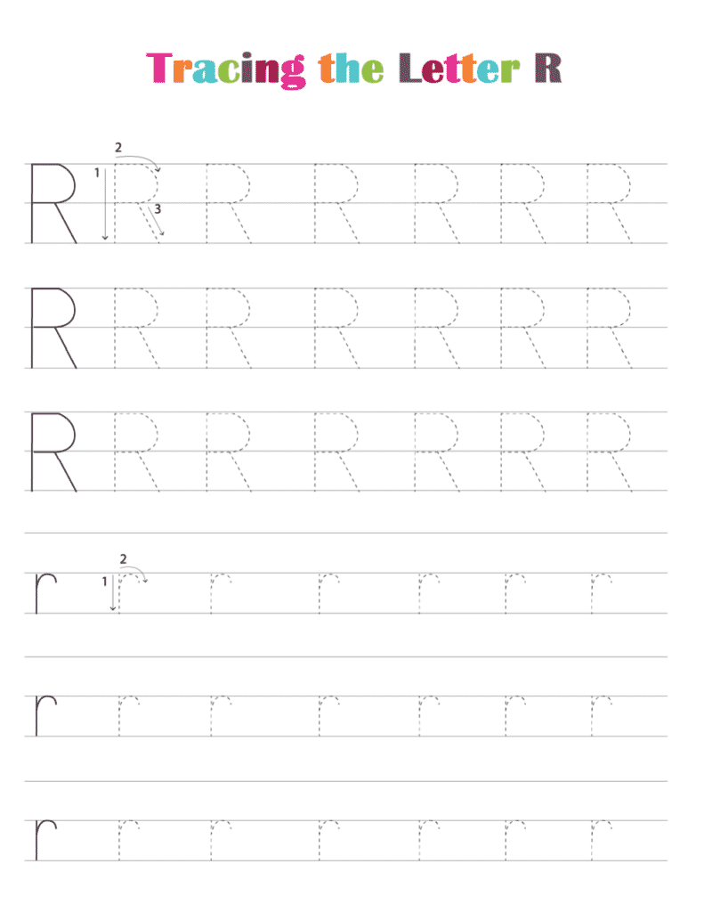 Free Printable Alphabet Tracing Worksheets PDF Letter R Free Printable Alphabet Tracing Worksheets PDF Letter R