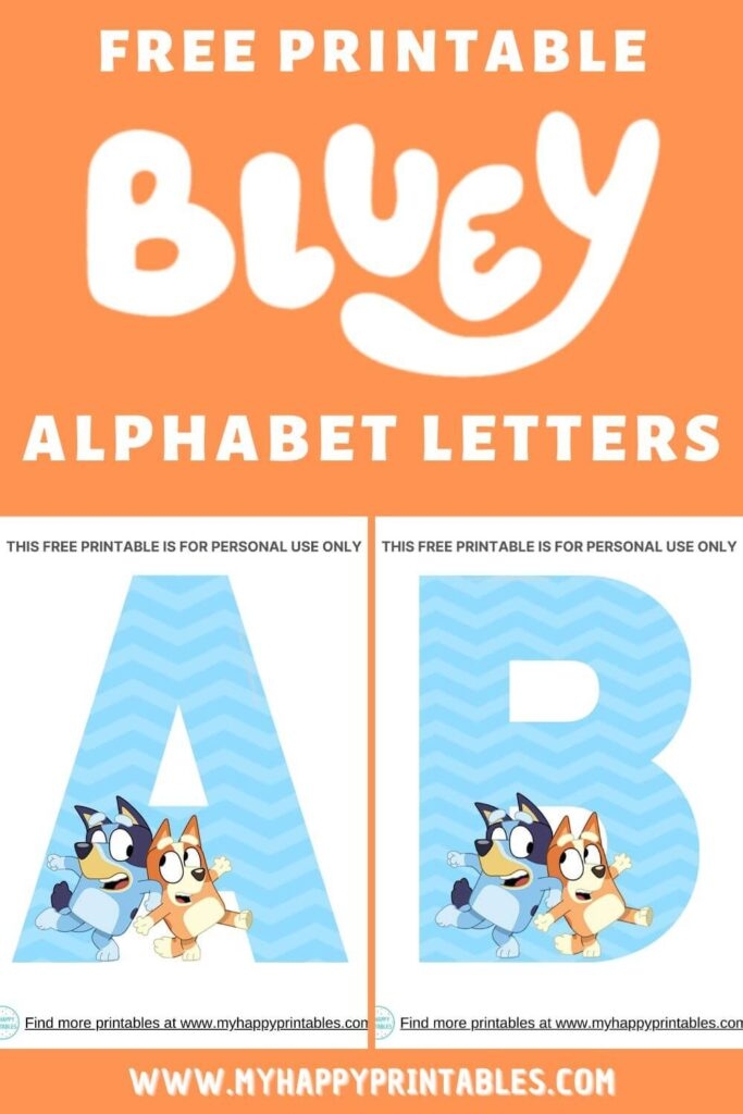 Free Printable Bluey Alphabet Letters My Happy Printables Free Printable Bluey Alphabet Letters My Happy Printables