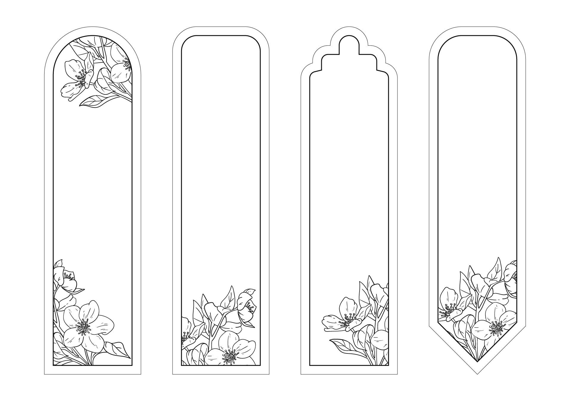 Free Printable Bookmarks With Flowers And Leaves