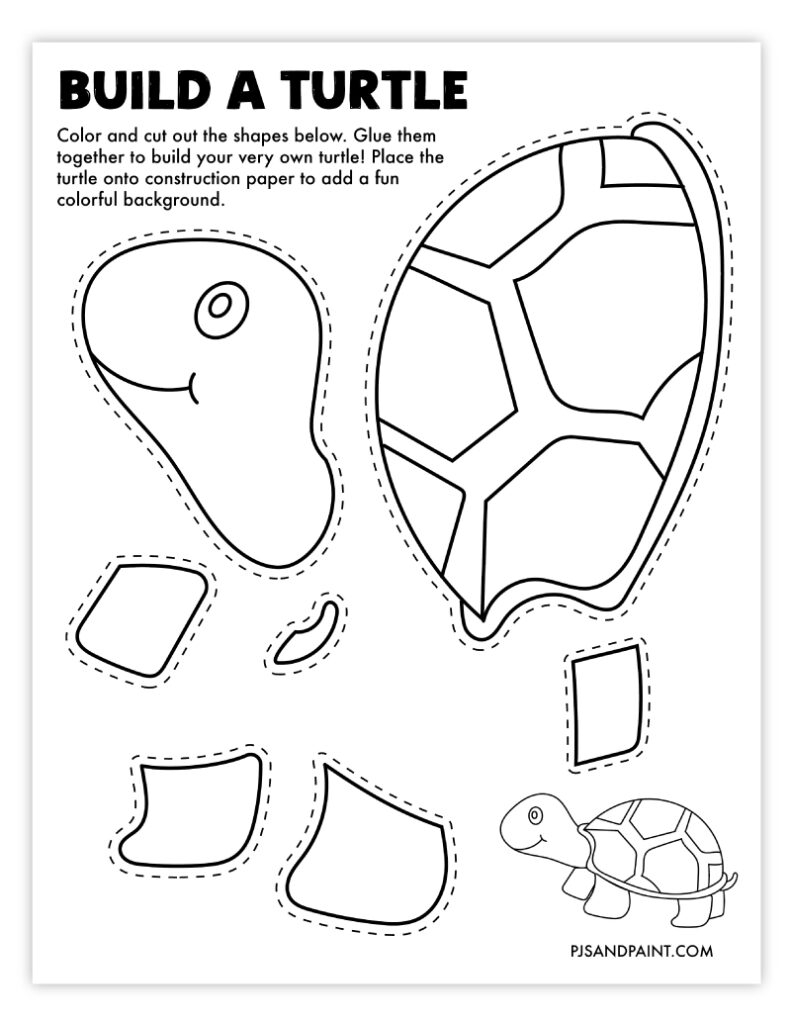 Free Printable Build A Turtle Craft Pjs And Paint Free Printable Build A Turtle Craft Pjs And Paint