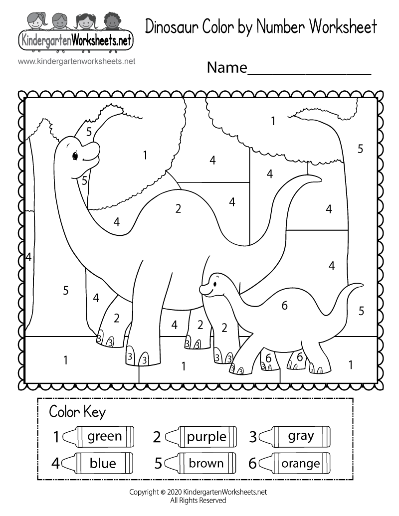 Free Printable Dinosaur Color By Number Worksheet Free Printable Dinosaur Color By Number Worksheet