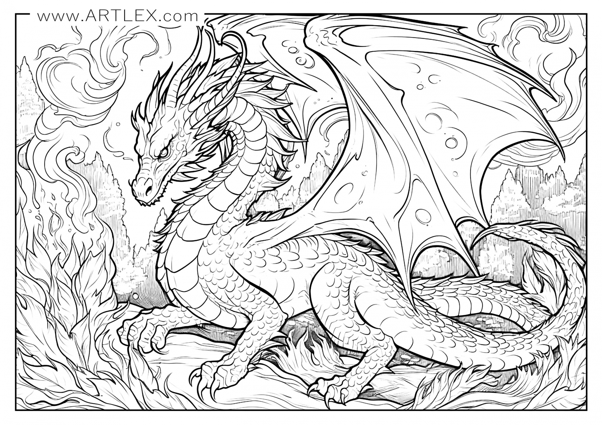 Free Printable Dragon Coloring Pages FREE Printable HQ Free Printable Dragon Coloring Pages FREE Printable HQ