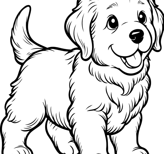 Free Printable Golden Retriever Puppy Coloring Page Free Printable